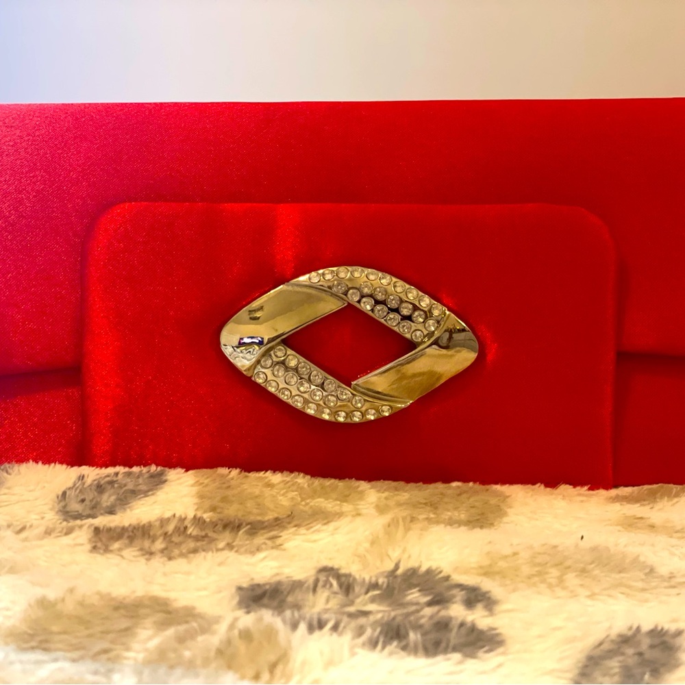 Red Clutch with Chain Strap